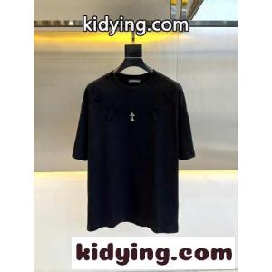 クロムハーツ コピーブランド Tシャツ 偽物 カジュアル クルーネック 半袖Tシャツ ブラックkid264TD4Di