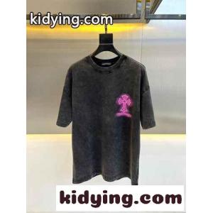 カジュアル クルーネック コットン 半袖Tシャツ クロムハーツ ブランド コピー Tシャツ 偽物kid26S9r4bC