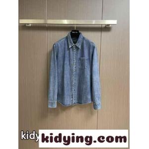カジュアル クロスパッチ クロムハーツ スーパーコピー シャツ 偽物 デニム トップス ブルーkid26jeGLLf