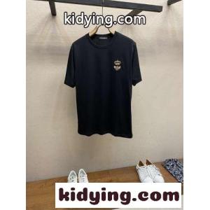 ドルチェ&ガッバーナ スーパーコピー Tシャツ コピー カジュアル ゆったり 刺繍入り 半袖Tシャツ ブラックkid26niumSb