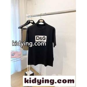 シンプル ドルチェ&ガッバーナ コピー Tシャツ コピー ロゴ入り クルーネック 半袖Tシャツ ブラックkid26TDuuWn