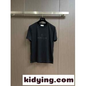 カジュアル モンクレール コピー Tシャツ コピー 定番 ロゴ入り 半袖Tシャツ ブラックkid268b4rea