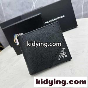 洗練された 人気 プラダ ブランド コピー 財布 コピー 合わせやすい 二つ折り財布kid260f01vu