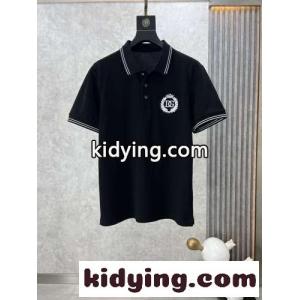 定番 ドルチェ&ガッバーナ ブランド コピー Tシャツ コピー コットンピケ 半袖 ポロシャツ ブラックkid26q4fy4n