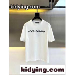 ドルチェ&ガッバーナ スーパーコピー Tシャツ コピー シンプル ロゴ入り クルーネック 半袖Tシャツ ホワイトkid26iG9bmC