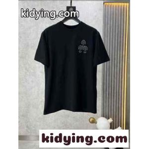 カジュアル クロムハーツ スーパーコピー Tシャツ 偽物 クルーネック 半袖Tシャツ ブラックkid26eeK5Tr