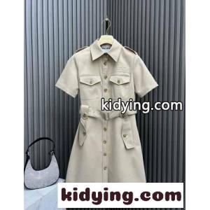 ボタン付き シャツワンピース ミュウミュウ コピー ワンピース コピー カジュアル 上品kid269j4jmu