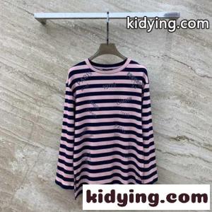 シャネル ブランド コピー Tシャツ 偽物 カジュアル 合わせやすい ストライプ 長袖Tシャツkid26PPT5rC