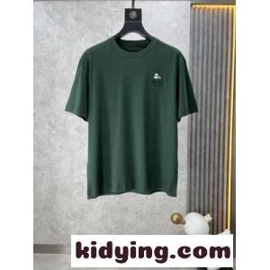 ベーシック カジュアル コットン 半袖Tシャツ ロエベ コピー Tシャツ コピー ユニセックス グリーンkid261b4jOv