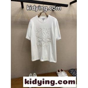 人気 カジュアル 刺繍入り 半袖Tシャツ ロエベ コピー Tシャツ コピー ホワイトkid26OfK5Xz
