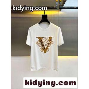 ベーシック ロゴ クルーネック 半袖Tシャツ ヴェルサーチ ブランド コピーェ Tシャツ 偽物 ホワイトkid26GPnqCi