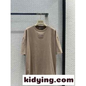 カジュアル ゆったり コットン 半袖Tシャツ ミュウミュウ スーパーコピー Tシャツ コピーkid26faeWDa