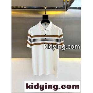 定番 ストライプ バーバリー スーパーコピー Tシャツ コピー 半袖ポロシャツ ホワイトkid269vmmii