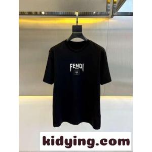 おしゃれ カジュアル フェンディ コピー Tシャツ コピー メンズ ロゴ 半袖tシャツ ブラックkid26OrmKDq