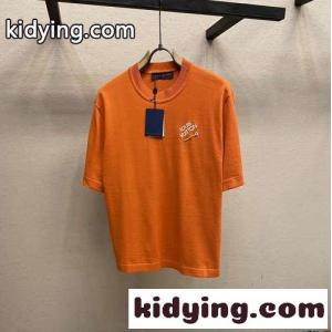 シグネチャーショートスリーブコットンクルーネック ルイ・ヴィトン Tシャツ 偽物 オレンジkid26fqimGj