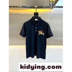 カジュアル 着心地いい バーバリー ブランド コピー Tシャツ コピー 半袖 ポロシャツ ネイビーkid26PvWPPj