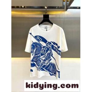 お洒落 プリント バーバリー コピー Tシャツ コピー クルーネック 半袖Tシャツ ホワイトkid26Dqa8ri