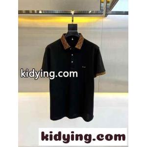 定番 カジュアル フェンディ スーパーコピー Tシャツ コピー 半袖 ポロシャツ ブラックkid26O5T11D