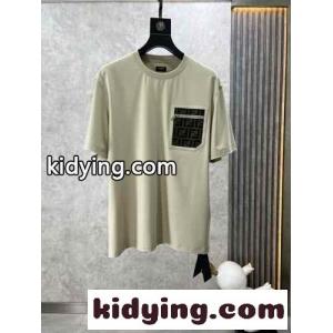 人気 おしゃれ フェンディ スーパーコピー Tシャツ コピー クルーネック半袖Tシャツ ベージュkid260zGj4f