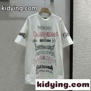人気 オーバーサイズ 半袖Tシャツ バレンシアガ コピーブランド Tシャツ 偽物 ユニセックス ホワイトkid26iuO1Tv
