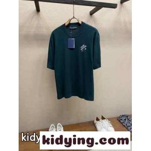 シグネチャーショートスリーブコットンクルーネック ルイ・ヴィトン Tシャツ 偽物 グリーンkid26jaG9Pv