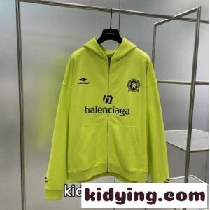 PARIS SOCCER ジップアップ フーディー バレンシアガ ブランド コピー パーカー コピー グリーンkid26LD85Xf