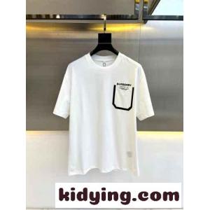 定番 カジュアル バーバリー ブランド コピー Tシャツ コピー クルーネック 半袖Tシャツ ホワイトkid26HL1XTr