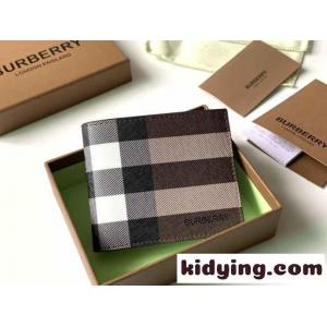 チェック＆レザー バイフォールドウォレット バーバリー スーパーコピー 財布 コピーkid26zSLXXn