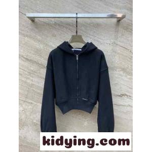アレキサンダーワング パーカー コピー クロップド ジップアップ フーディー ネイビーkid26XLDium