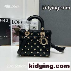 バタフライスタッズ カナージュ LADY dior コピーブランド スモール ハンドバッグ 偽物 ブラックkid26raKvme
