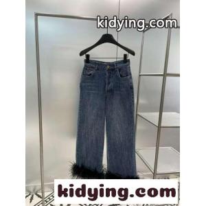 カジュアル ファー付き デニム ジーンズ ミュウミュウ コピー パンツ コピー レディースkid268P1fGn
