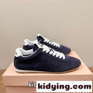 軽量 カジュアル レースアップ スエード スニーカー ミュウミュウ ブランド コピー スニーカー コピー ネイビーkid26XXneCe