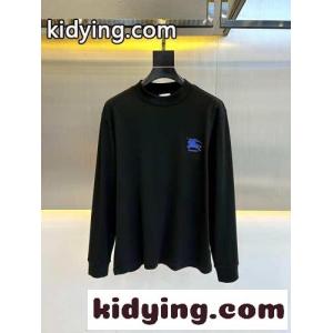 バーバリー コピーブランド Tシャツ 偽物 シンプル 合わせやすい 秋冬 メンズ 長袖Tシャツ ブラックkid26HnqmqC