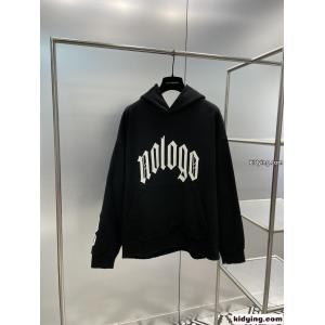 カジュアル ユニセックス プリント バレンシアガ コピー パーカー コピー フーディー ブラックkid26DGXfOb