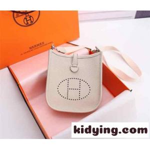 シルバー金具 人気 エヴリン ミニ ショルダーバッグ エルメス コピー バッグ コピー ホワイトkid26j89rCm
