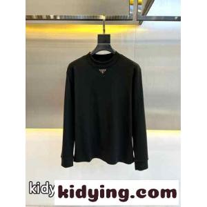 ベーシック 上品 合わせやすい 長袖Tシャツ プラダ コピー Tシャツ 偽物 ブラックkid26PrOT1b