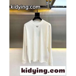 ベーシック 上品 合わせやすい 長袖Tシャツ プラダ コピー Tシャツ 偽物 ホワイトkid26CO15rq