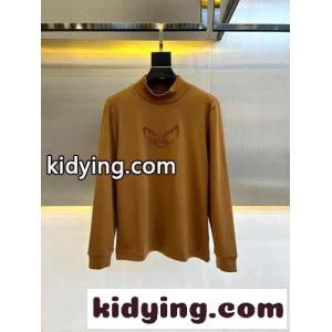 ベーシック 着回し 裏起毛 コットン 長袖Tシャツ フェンディ ブランド コピー Tシャツ コピー ブラウンkid26r4nuiu