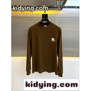 バーバリー スーパーコピー Tシャツ 偽物 シンプル 合わせやすい 秋冬 メンズ 長袖Tシャツ ブラウンkid26zq4v8z