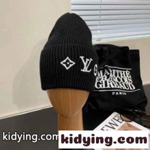 人気 ビーニー・LV ヘッドライン ルイヴィトン コピーブランド 帽子 コピー ユニセックス ブラックkid26m89vGD
