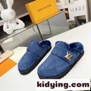 秋冬 ふわふわ LV コージー ミュール サンダル ルイヴィトン コピーブランド サンダル コピー ブルーkid26TPnu4z