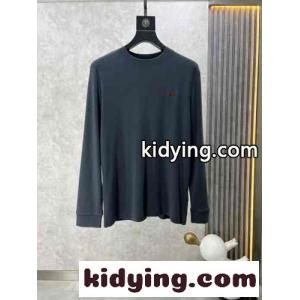 ベーシック 合わせやすい 長袖Tシャツ エルメネジルド・ゼニア Tシャツ コピー ダークグレーkid26Gfmi8b