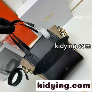 CHLOE SENSE トートバッグ クロエ バッグ コピー ショルダーバッグ ブラックkid264vqGja