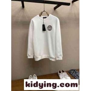 ヴェルサーチ コピーェ Tシャツ コピー コットン シンプル ロゴ クルーネック スウェットシャツ ホワイトkid268v0j8f