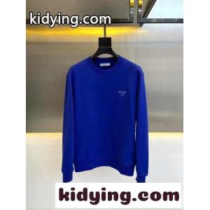 人気 定番 クルーネック プラダ コピー パーカー コピー コットン スウェットシャツ ブルーkid26yy4jGj