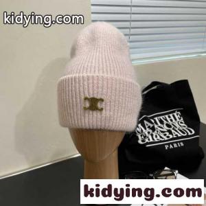 秋冬 定番 トリオンフ ニットキャップ セリーヌ コピーブランド 帽子 コピー ピンクkid26eWDO1f