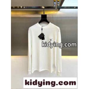 シンプル プラダ コピーブランド Tシャツ コピー コットン 裏起毛 合わせやすい 長袖Tシャツkid26iKrG5f