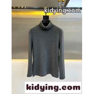 シンプル ハイネック 長袖Tシャツ エルメネジルド・ゼニア Tシャツ コピー グレーkid2699reya