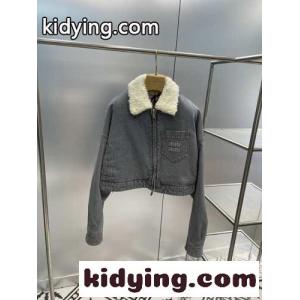 洗練された 刺繍入り デニム ブルゾン ミュウミュウ ブランド コピー ジャケット コピーkid26CyW9Hr