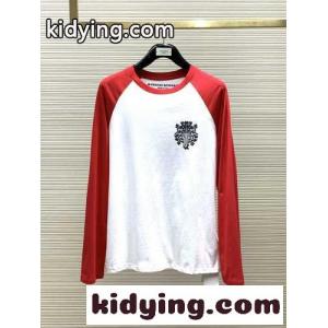 人気 クロムハーツ ブランド コピー Tシャツ コピー おしゃれ プリント 配色 長袖Tシャツkid268XTLLn